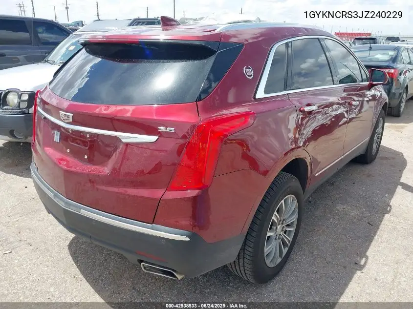2018 Cadillac Xt5 Luxury VIN: 1GYKNCRS3JZ240229 Lot: 42538533
