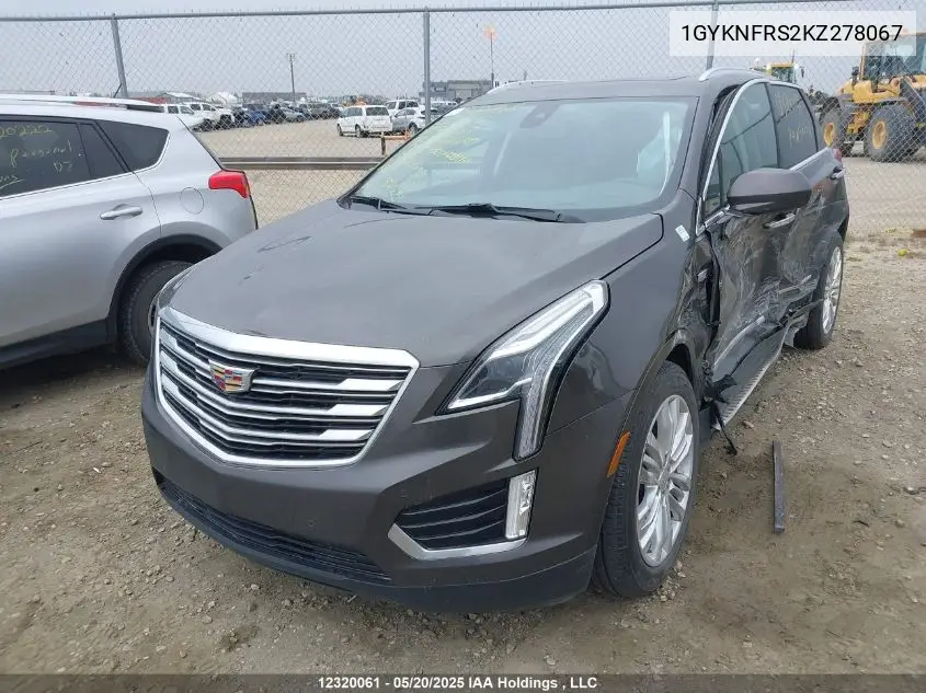 2019 Cadillac Xt5 Premium Luxury VIN: 1GYKNFRS2KZ278067 Lot: 12320061