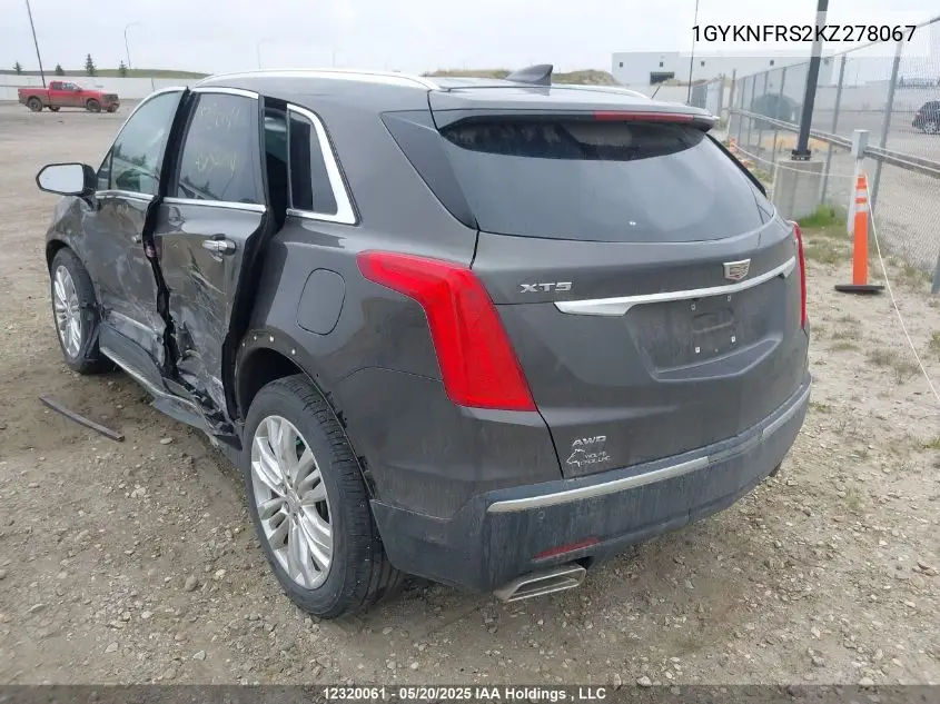 2019 Cadillac Xt5 Premium Luxury VIN: 1GYKNFRS2KZ278067 Lot: 12320061