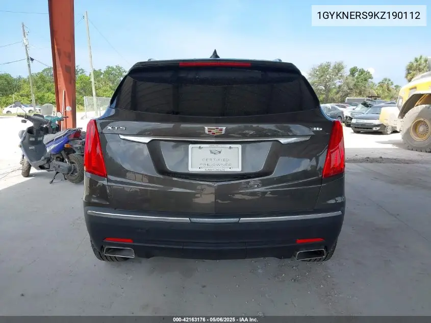 2019 Cadillac Xt5 Premium Luxury VIN: 1GYKNERS9KZ190112 Lot: 42163176