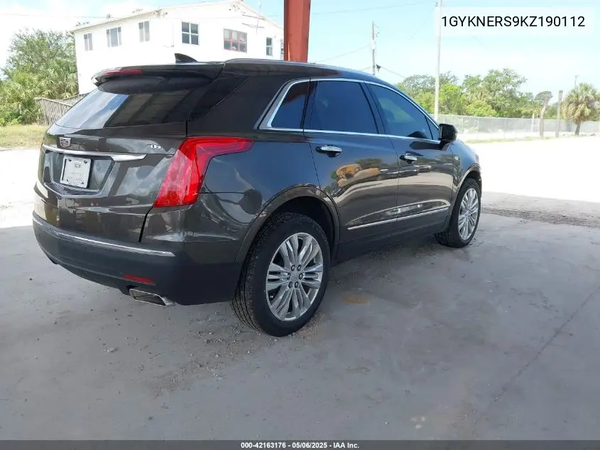 2019 Cadillac Xt5 Premium Luxury VIN: 1GYKNERS9KZ190112 Lot: 42163176