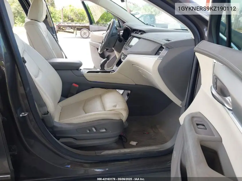 2019 Cadillac Xt5 Premium Luxury VIN: 1GYKNERS9KZ190112 Lot: 42163176