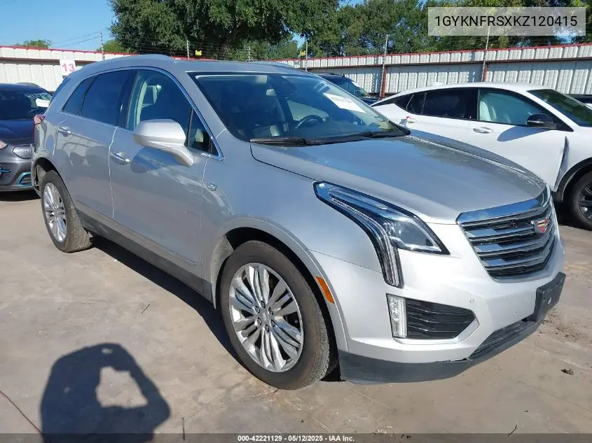 2019 Cadillac Xt5 Premium Luxury VIN: 1GYKNFRSXKZ120415 Lot: 42221129