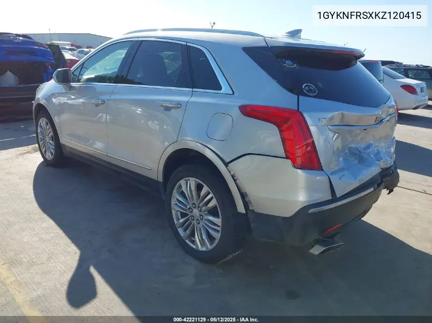 2019 Cadillac Xt5 Premium Luxury VIN: 1GYKNFRSXKZ120415 Lot: 42221129