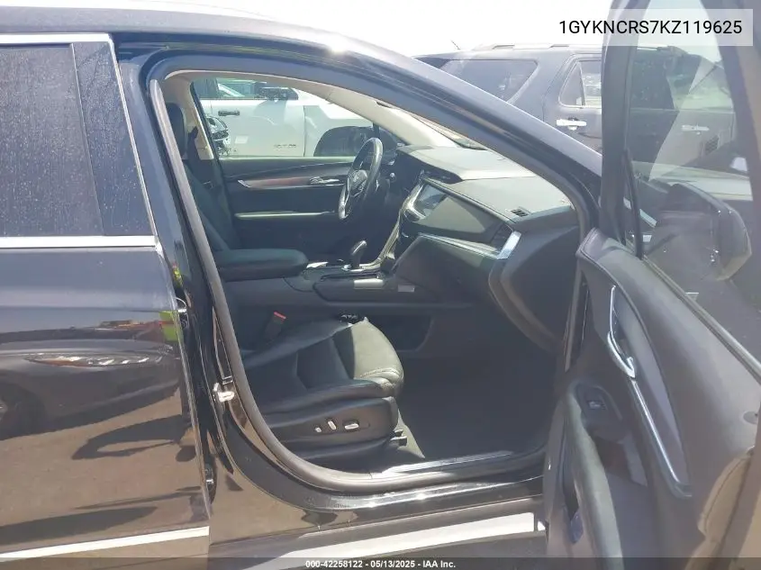 2019 Cadillac Xt5 Luxury VIN: 1GYKNCRS7KZ119625 Lot: 42258122