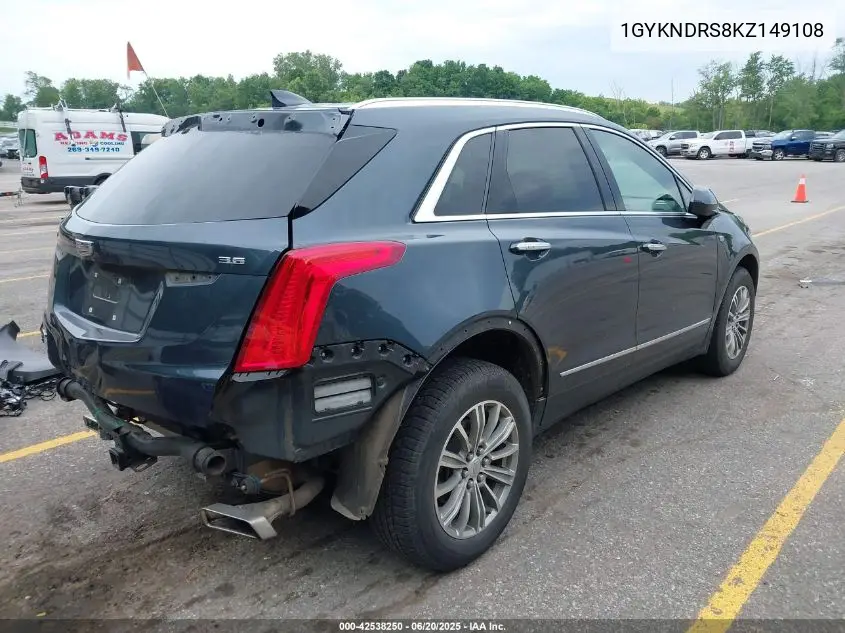 2019 Cadillac Xt5 Luxury VIN: 1GYKNDRS8KZ149108 Lot: 42538250