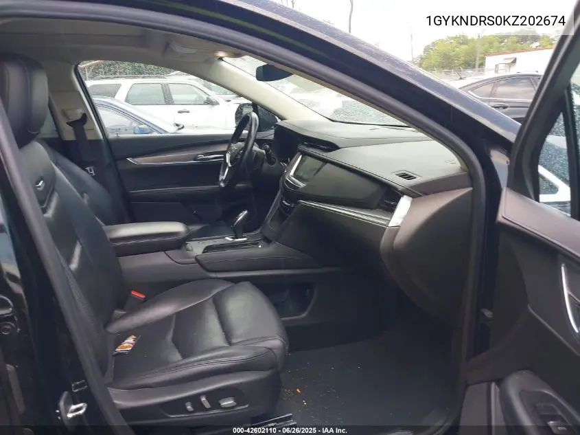 2019 Cadillac Xt5 Luxury VIN: 1GYKNDRS0KZ202674 Lot: 42602110