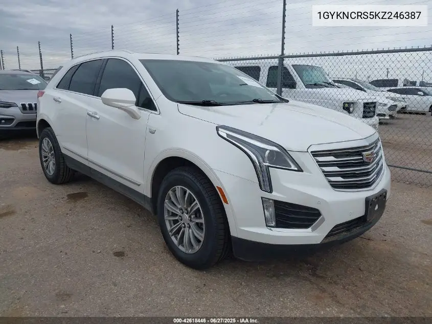 2019 Cadillac Xt5 Luxury VIN: 1GYKNCRS5KZ246387 Lot: 42618446