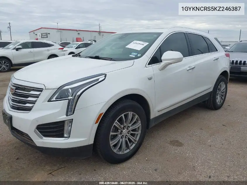 2019 Cadillac Xt5 Luxury VIN: 1GYKNCRS5KZ246387 Lot: 42618446