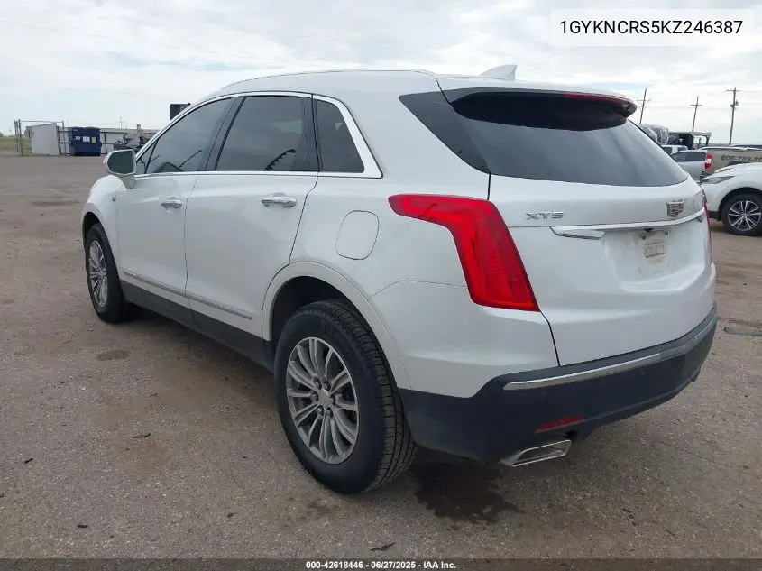 2019 Cadillac Xt5 Luxury VIN: 1GYKNCRS5KZ246387 Lot: 42618446