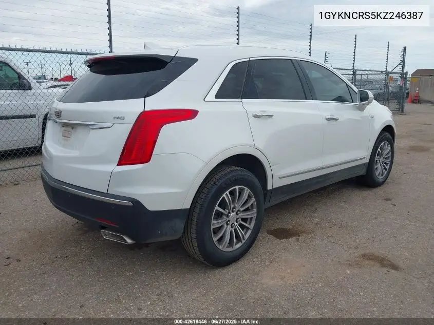 2019 Cadillac Xt5 Luxury VIN: 1GYKNCRS5KZ246387 Lot: 42618446
