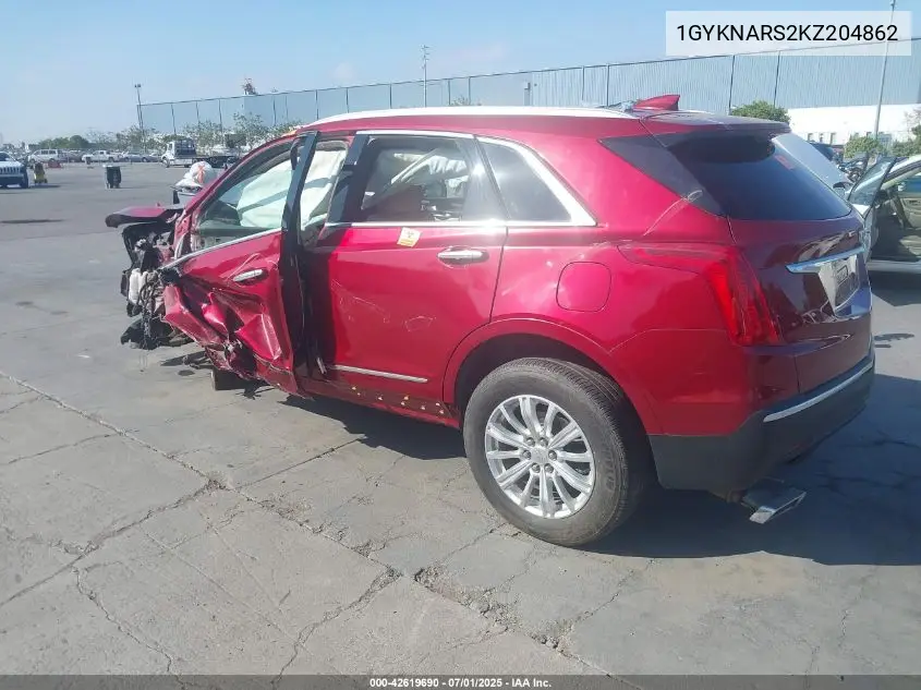 2019 Cadillac Xt5 Standard VIN: 1GYKNARS2KZ204862 Lot: 42619690