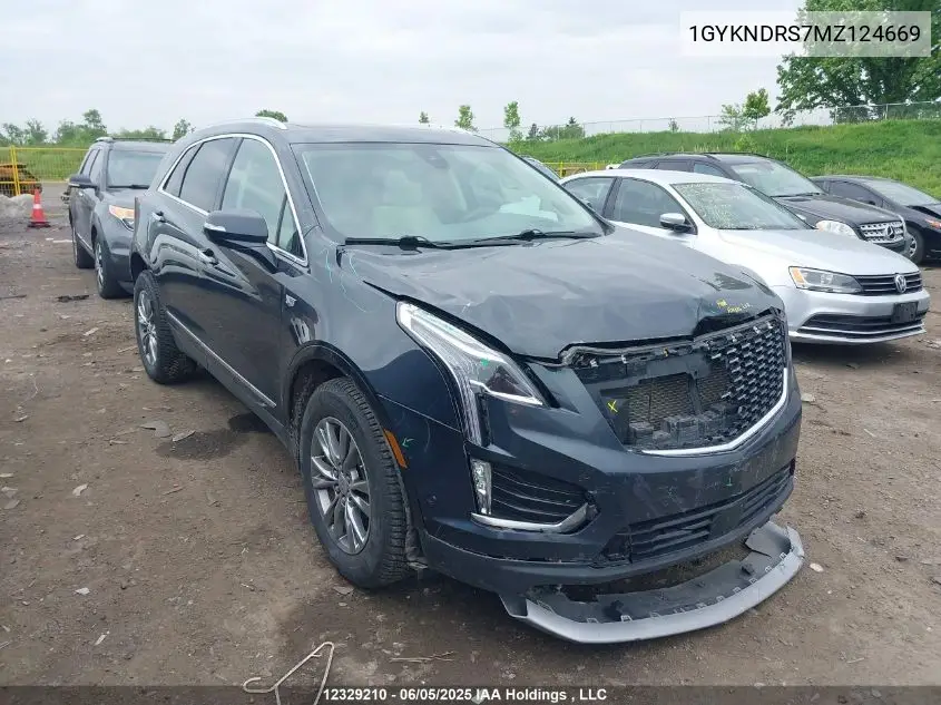 2021 Cadillac Xt5 VIN: 1GYKNDRS7MZ124669 Lot: 12329210