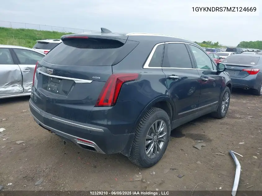 2021 Cadillac Xt5 VIN: 1GYKNDRS7MZ124669 Lot: 12329210