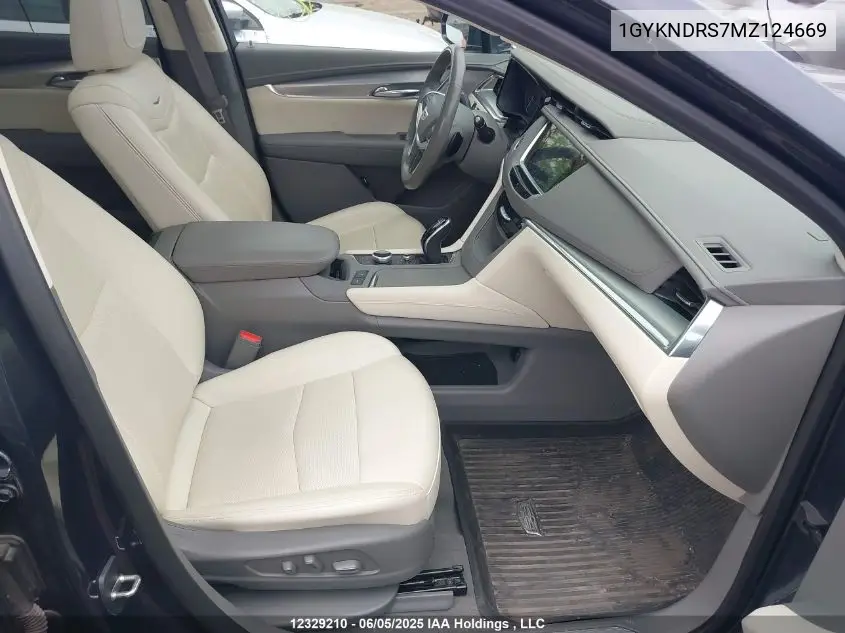 2021 Cadillac Xt5 VIN: 1GYKNDRS7MZ124669 Lot: 12329210