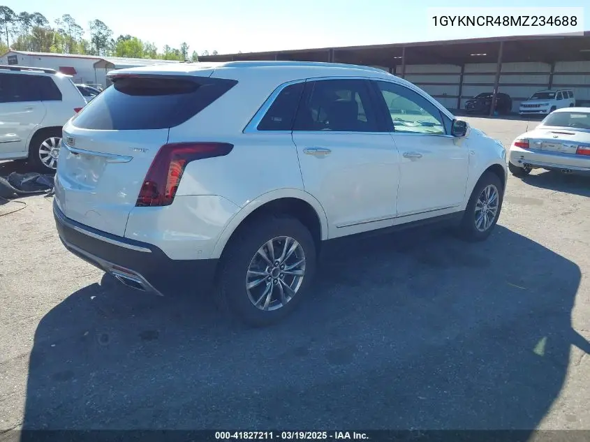 2021 Cadillac Xt5 Fwd Premium Luxury VIN: 1GYKNCR48MZ234688 Lot: 41827211