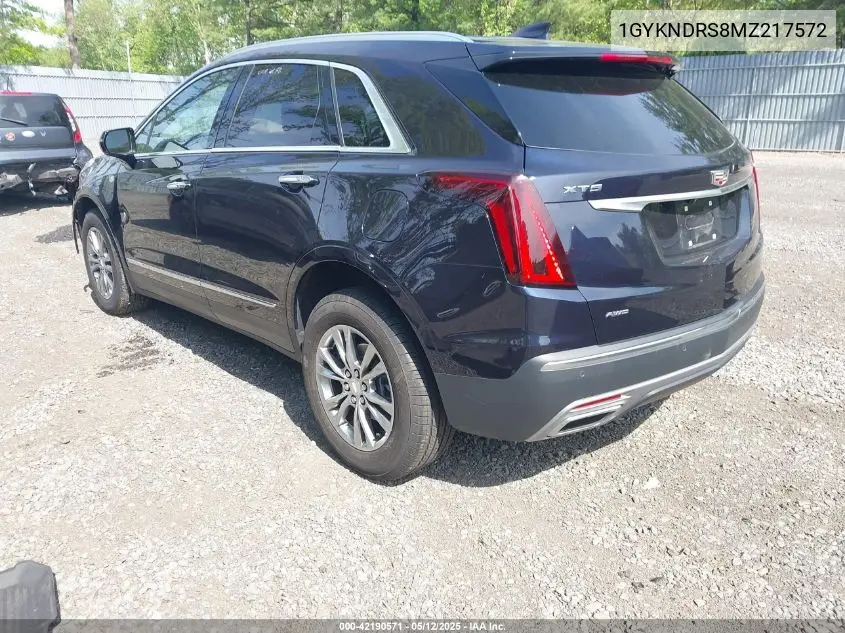 2021 Cadillac Xt5 Premium Luxury VIN: 1GYKNDRS8MZ217572 Lot: 42190571