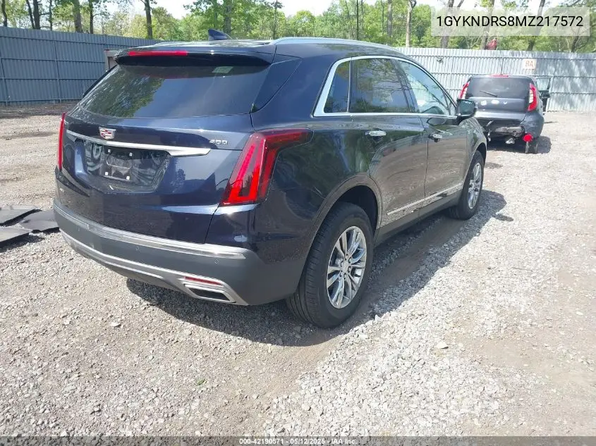 2021 Cadillac Xt5 Premium Luxury VIN: 1GYKNDRS8MZ217572 Lot: 42190571