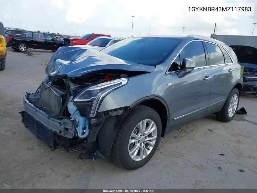 2021 Cadillac Xt5 Awd Luxury VIN: 1GYKNBR43MZ117983 Lot: 42515294