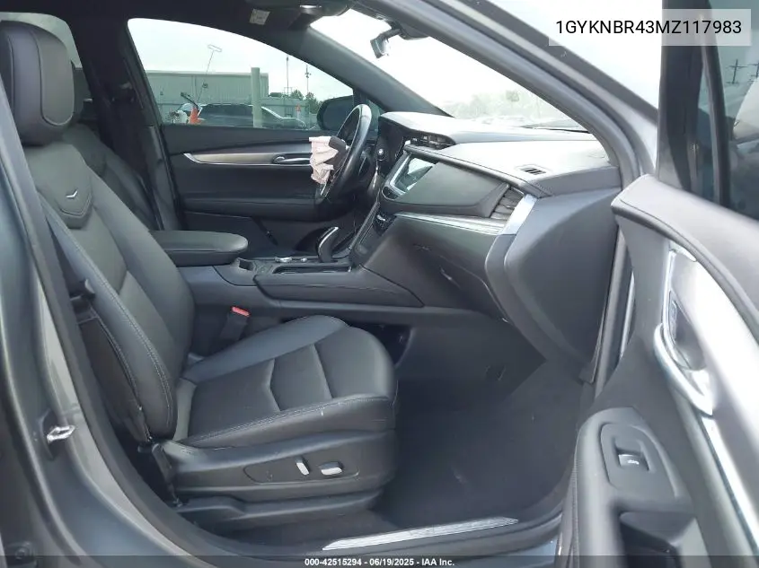2021 Cadillac Xt5 Awd Luxury VIN: 1GYKNBR43MZ117983 Lot: 42515294