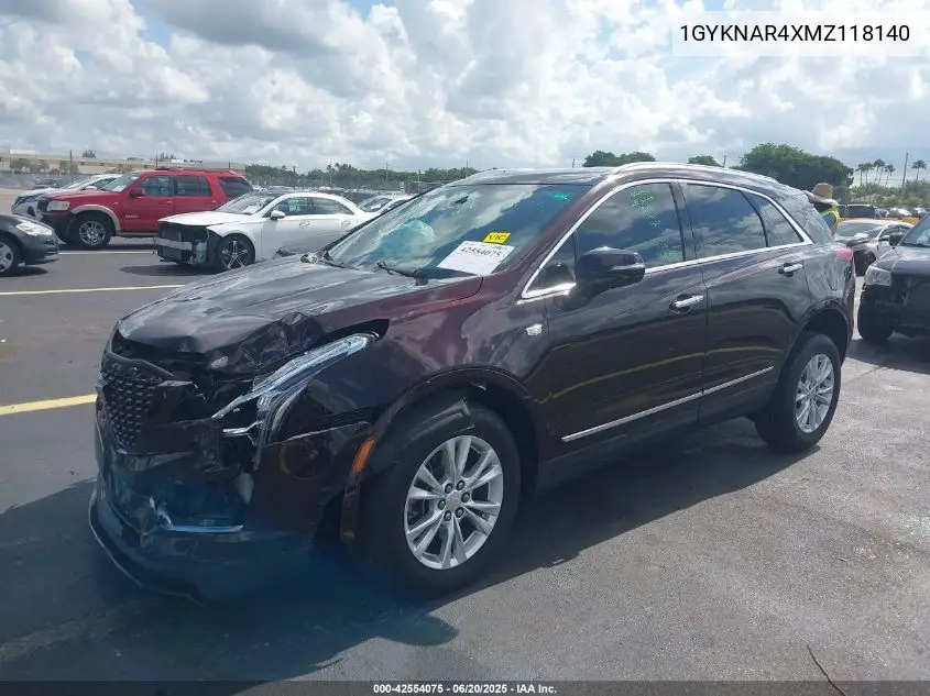 2021 Cadillac Xt5 Fwd Luxury VIN: 1GYKNAR4XMZ118140 Lot: 42554075