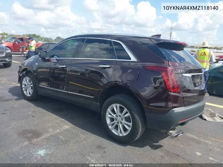 2021 Cadillac Xt5 Fwd Luxury VIN: 1GYKNAR4XMZ118140 Lot: 42554075