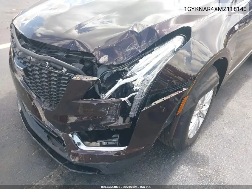 2021 Cadillac Xt5 Fwd Luxury VIN: 1GYKNAR4XMZ118140 Lot: 42554075