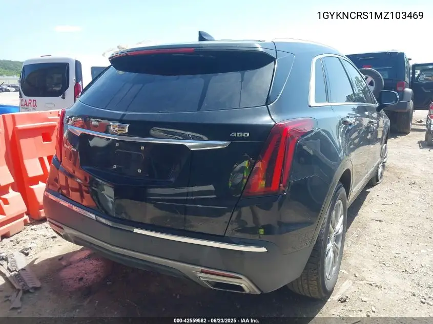 2021 Cadillac Xt5 Fwd Premium Luxury VIN: 1GYKNCRS1MZ103469 Lot: 42559582