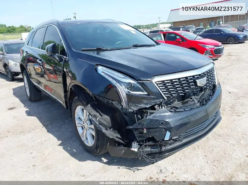 2021 Cadillac Xt5 Fwd Luxury VIN: 1GYKNAR40MZ231577 Lot: 42565301