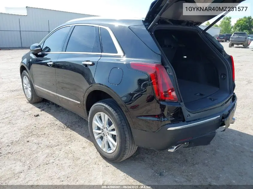 2021 Cadillac Xt5 Fwd Luxury VIN: 1GYKNAR40MZ231577 Lot: 42565301