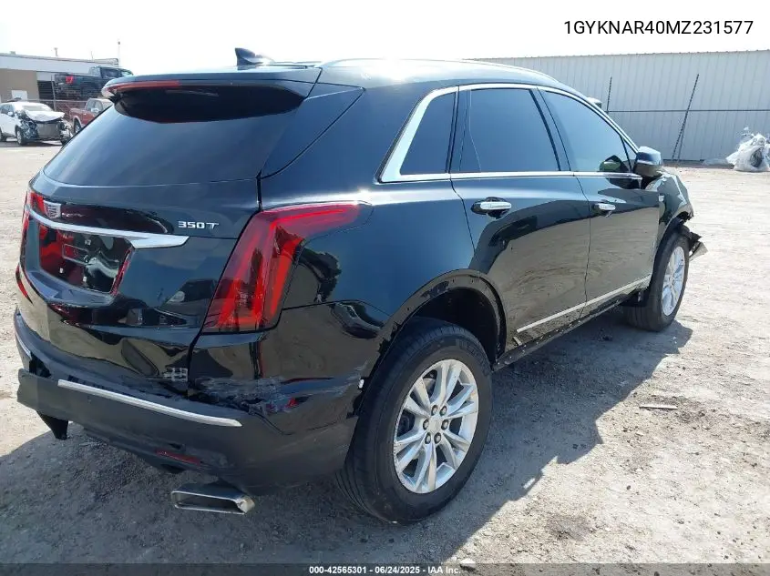 2021 Cadillac Xt5 Fwd Luxury VIN: 1GYKNAR40MZ231577 Lot: 42565301