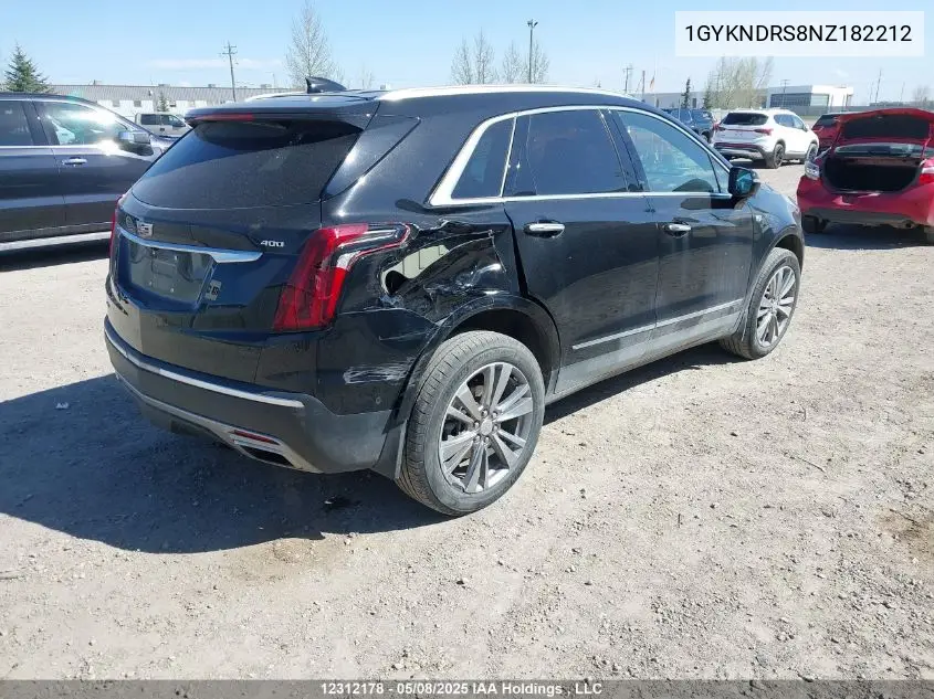 2022 Cadillac Xt5 Premium Luxury VIN: 1GYKNDRS8NZ182212 Lot: 12312178