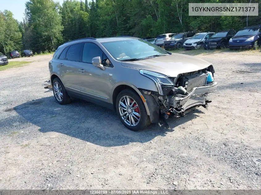 2022 Cadillac Xt5 VIN: 1GYKNGRS5NZ171377 Lot: 12350759
