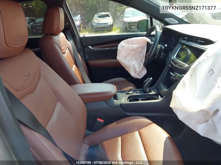 2022 Cadillac Xt5 VIN: 1GYKNGRS5NZ171377 Lot: 12350759