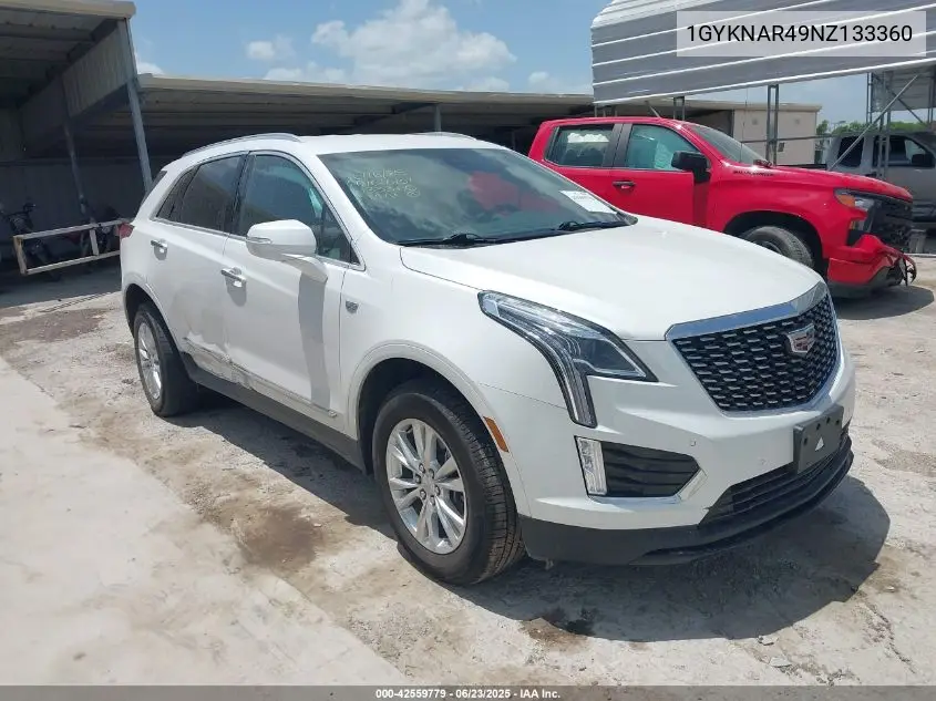 2022 Cadillac Xt5 Fwd Luxury VIN: 1GYKNAR49NZ133360 Lot: 42559779