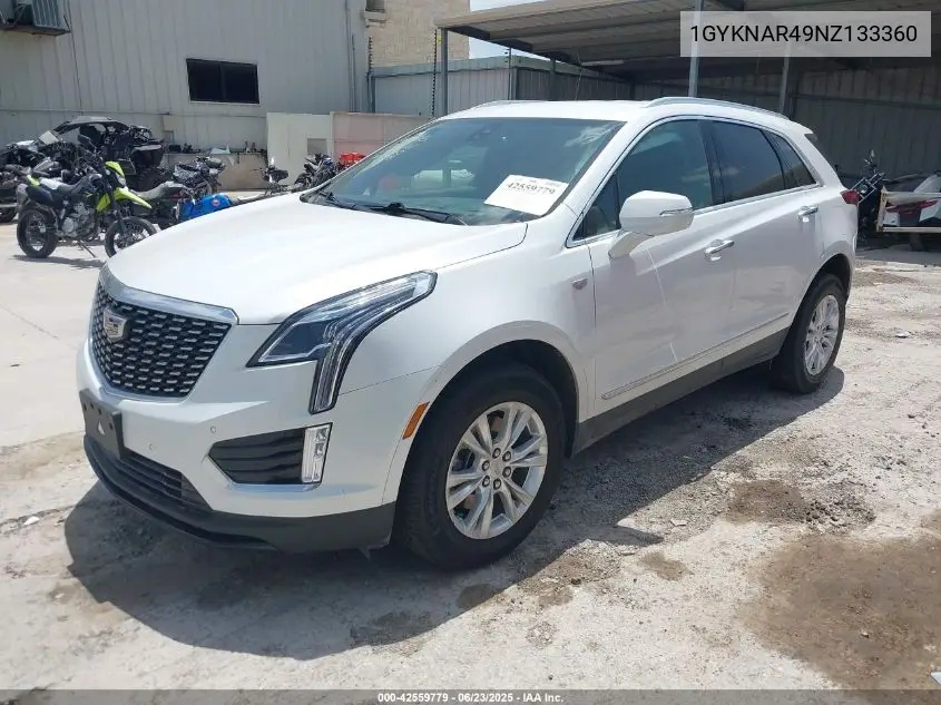 2022 Cadillac Xt5 Fwd Luxury VIN: 1GYKNAR49NZ133360 Lot: 42559779