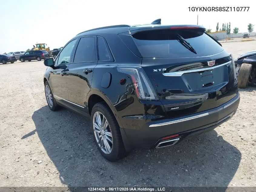 2025 Cadillac Xt5 Sport VIN: 1GYKNGRS8SZ110777 Lot: 12341426