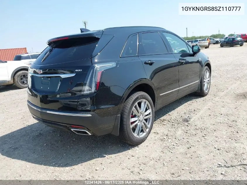 2025 Cadillac Xt5 Sport VIN: 1GYKNGRS8SZ110777 Lot: 12341426