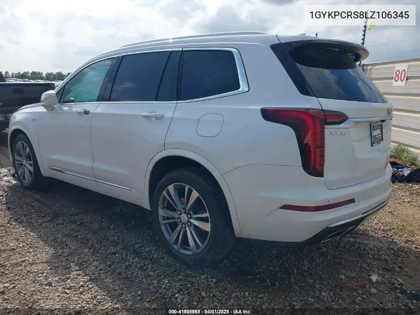 2020 Cadillac Xt6 Fwd Premium Luxury VIN: 1GYKPCRS8LZ106345 Lot: 41905988