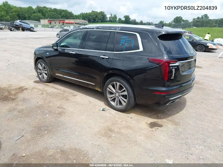 2020 Cadillac Xt6 Awd Premium Luxury VIN: 1GYKPDRS0LZ204839 Lot: 42484686