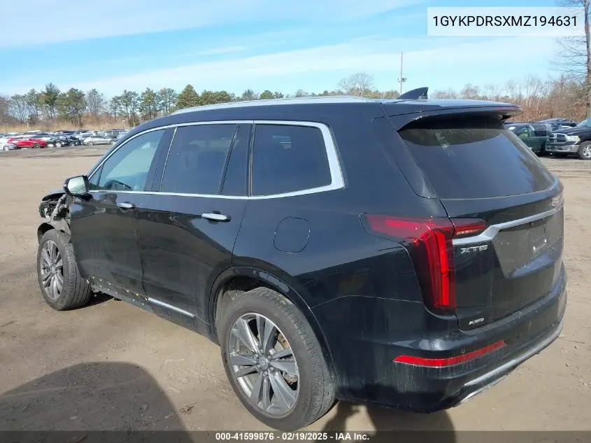 2021 Cadillac Xt6 Awd Premium Luxury VIN: 1GYKPDRSXMZ194631 Lot: 41599876