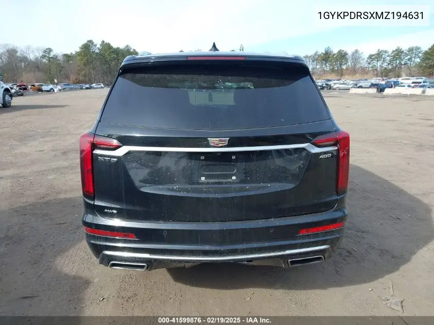 2021 Cadillac Xt6 Awd Premium Luxury VIN: 1GYKPDRSXMZ194631 Lot: 41599876