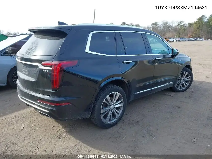 2021 Cadillac Xt6 Awd Premium Luxury VIN: 1GYKPDRSXMZ194631 Lot: 41599876