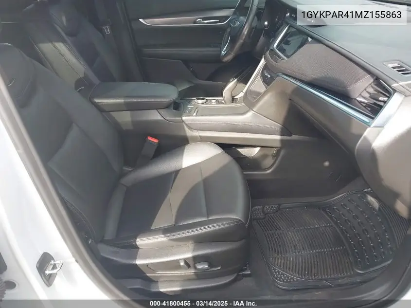 2021 Cadillac Xt6 Fwd Luxury VIN: 1GYKPAR41MZ155863 Lot: 41800455
