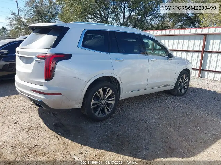 2021 Cadillac Xt6 Fwd Premium Luxury VIN: 1GYKPCRS6MZ230499 Lot: 41808404