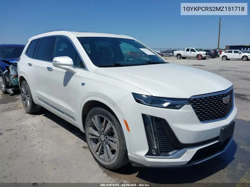 2021 Cadillac Xt6 Fwd Premium Luxury VIN: 1GYKPCRS2MZ151718 Lot: 41978392