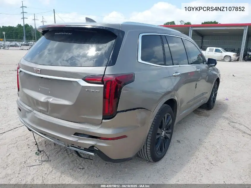 2022 Cadillac Xt6 Fwd Premium Luxury VIN: 1GYKPCRS4NZ107852 Lot: 42075012