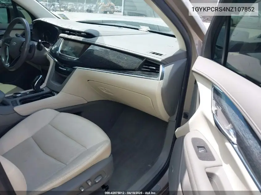 2022 Cadillac Xt6 Fwd Premium Luxury VIN: 1GYKPCRS4NZ107852 Lot: 42075012