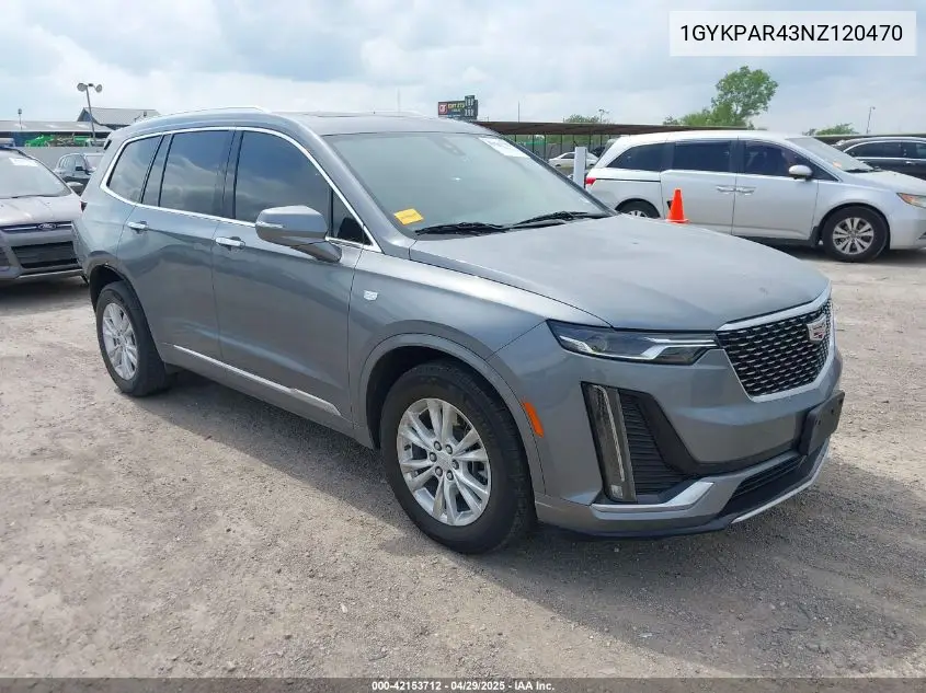 2022 Cadillac Xt6 Fwd Luxury VIN: 1GYKPAR43NZ120470 Lot: 42153712