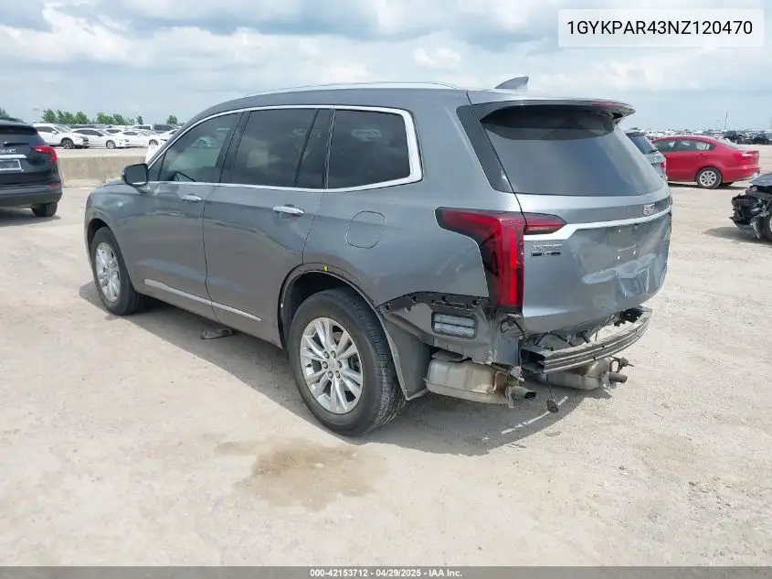 2022 Cadillac Xt6 Fwd Luxury VIN: 1GYKPAR43NZ120470 Lot: 42153712